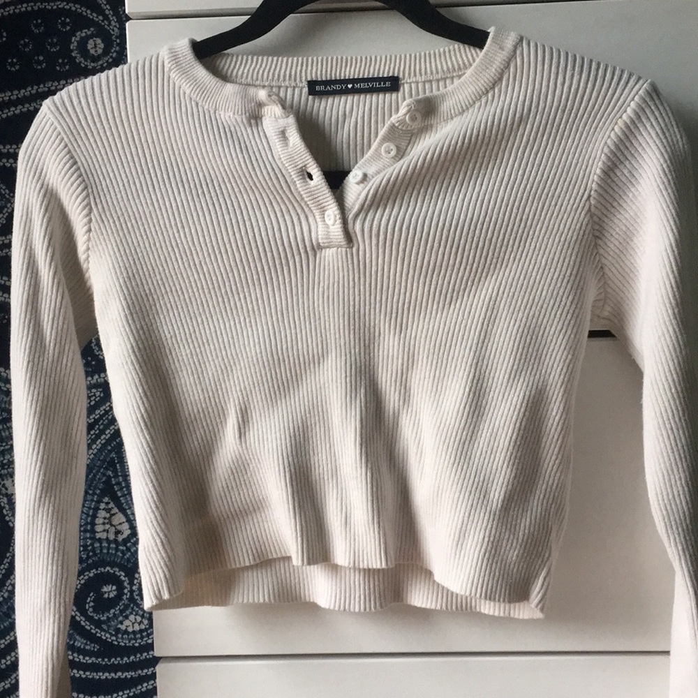 Brandy white ribbed sweater